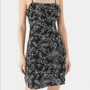 Black and white embroidery cami dress